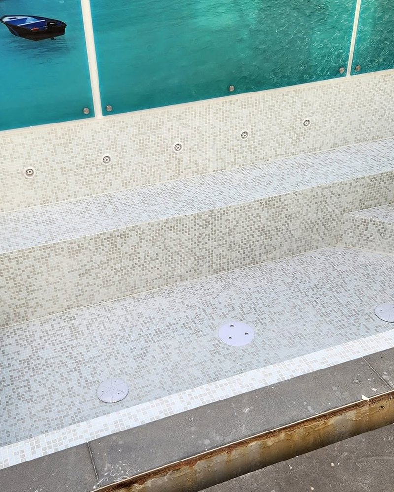 Mosaic-Tiled Spa — Coastline Plumbing & Bathrooms